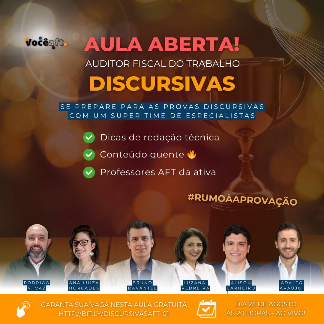 Aula Aberta Discursivas Voc Aft Aprovando Muita Gente Boa