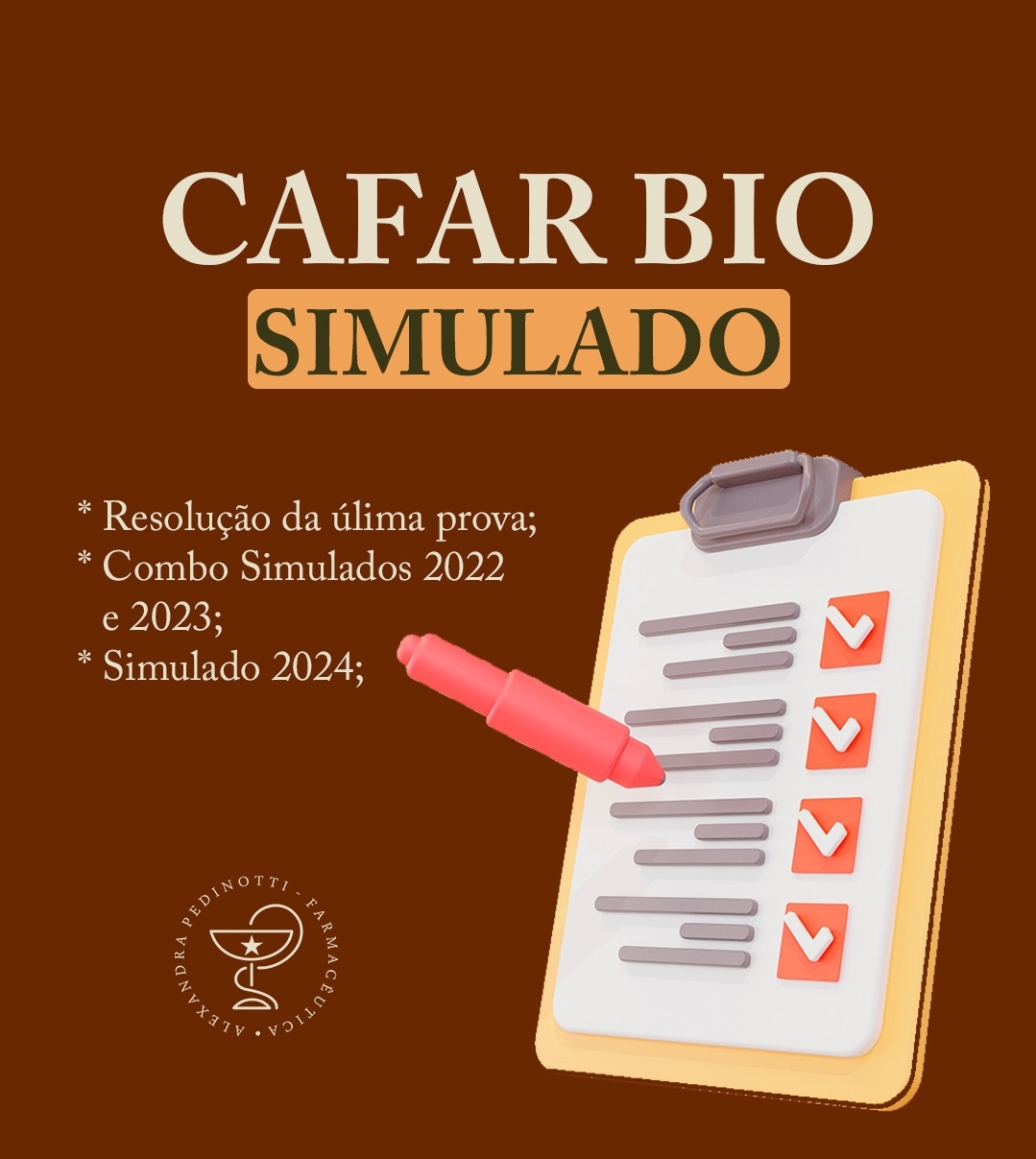 Simulado CAFAR BIO 2024 | Consiga sua aprovação com Alexandra Pedinotti